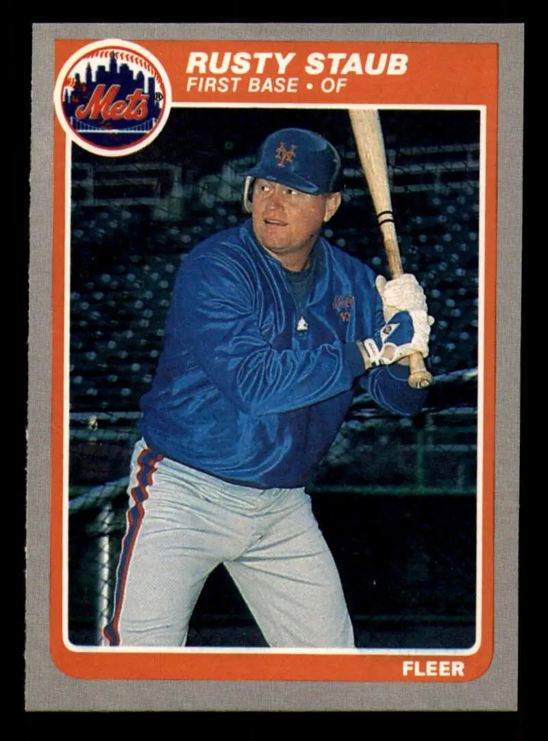 1985 Fleer #92 Rusty Staub EX Excellent New York Mets Baseball Card - Baseball Card Single