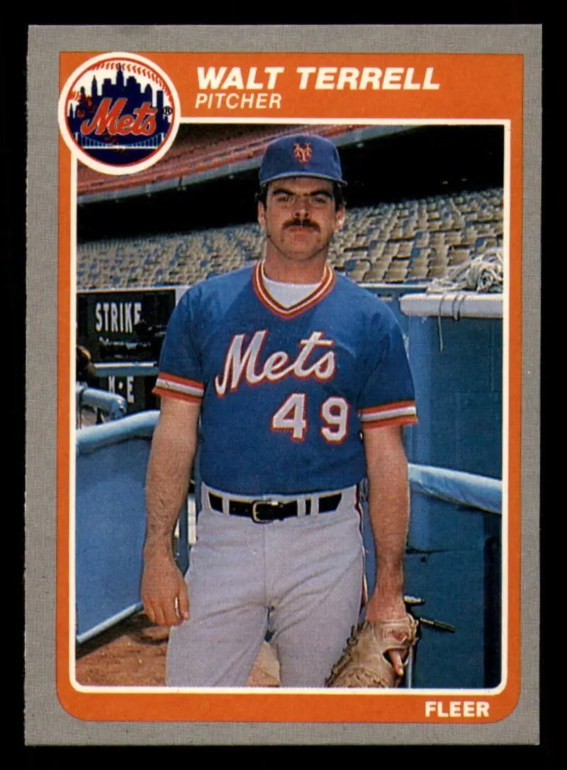 1985 Fleer #94 Walt Terrell EX Excellent New York Mets Baseball Card - Baseball Card Single