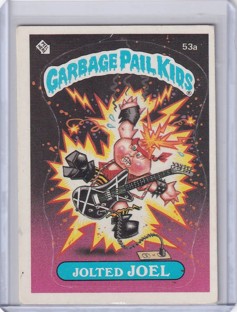 Garbage Pail Kids trading card 53a Jolted JOEL from Series 2 product display