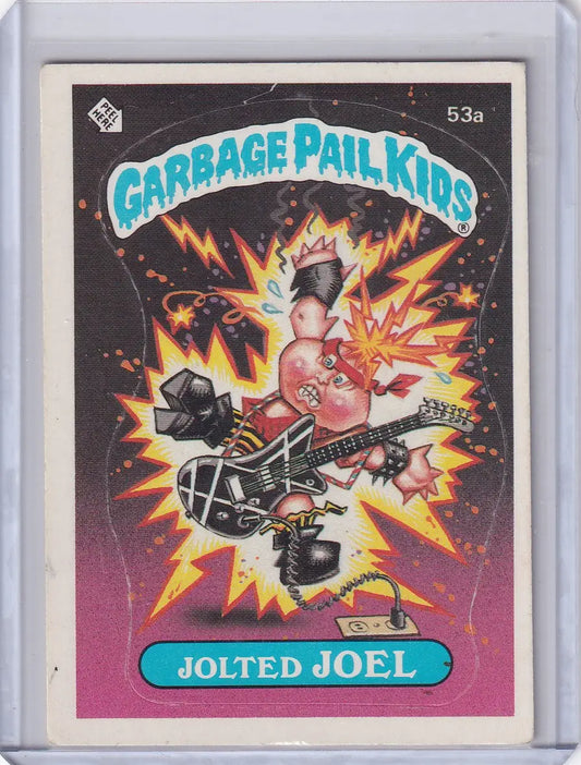 Garbage Pail Kids trading card 53a Jolted JOEL from Series 2 product display