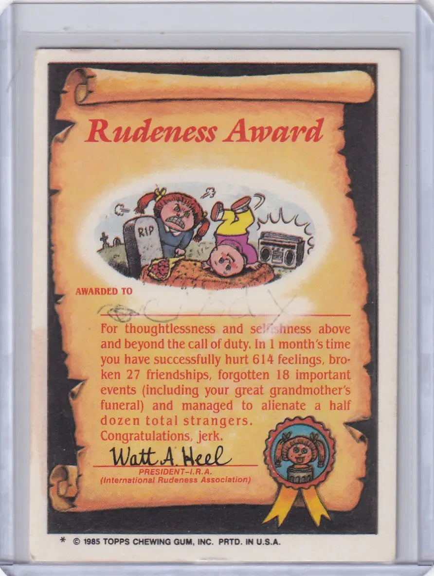Garbage Pail Kids Series 2 53a Jolted Joel collectible card front view