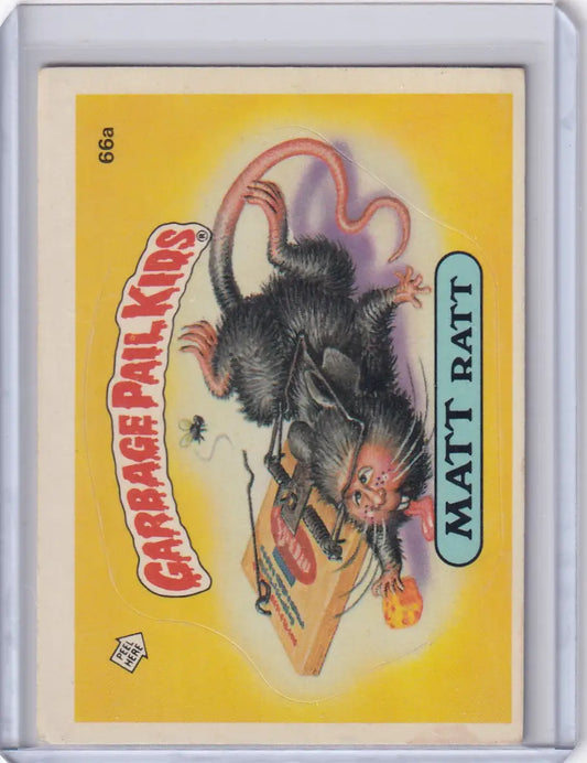 Garbage Pail Kids trading card from Series 2 featuring 66a Matt Ratt artwork