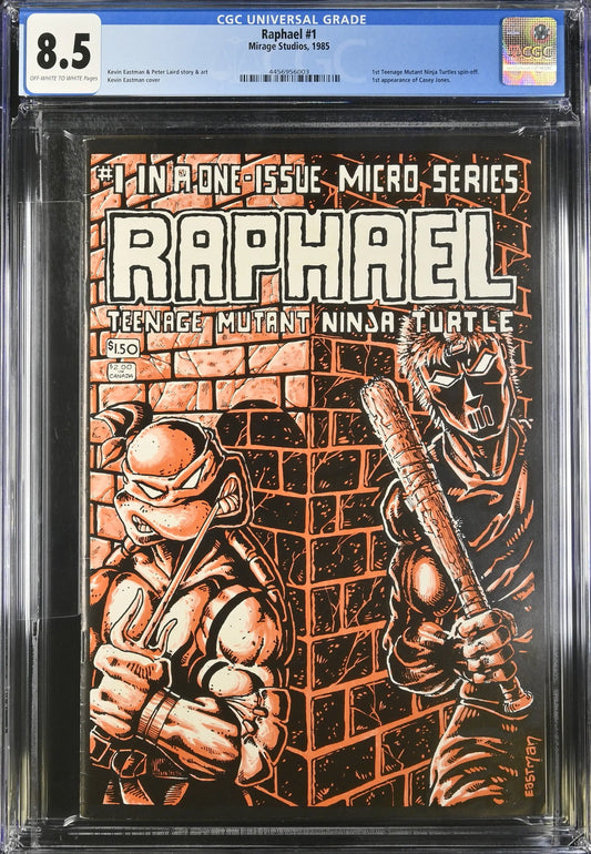 CGC graded 8.5 Raphael #1 Teenage Mutant Ninja Turtles Micro Series comic book cover art