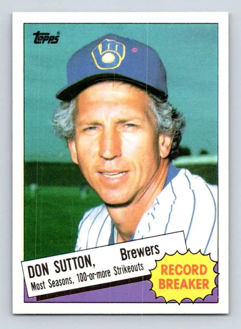 1985 Topps #10 Don Sutton EX Excellent Milwaukee Brewers Baseball Card - Baseball Card Single