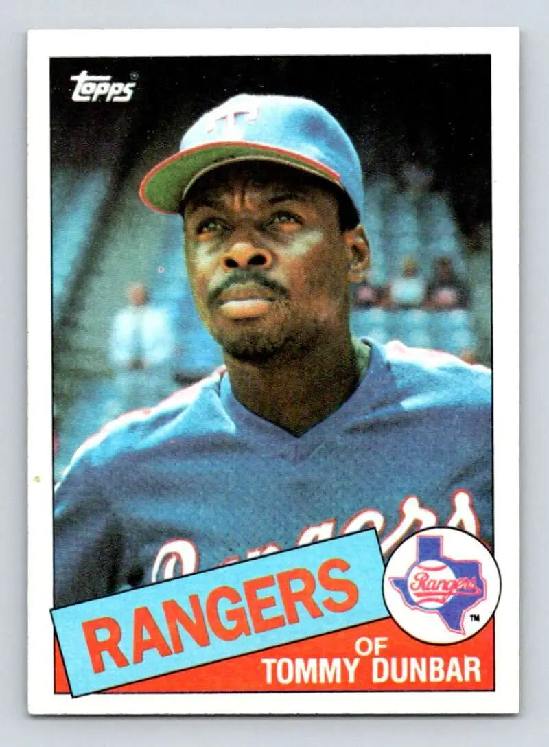 1985 Topps #102 Tommy Dunbar EX Excellent Texas Rangers Baseball Card - Baseball Card Single