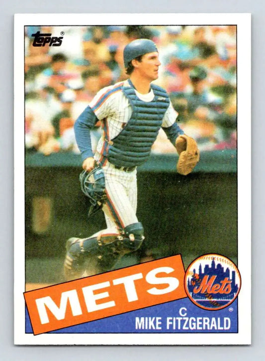 1985 Topps #104 Mike Fitzgerald EX Excellent New York Mets Baseball Card - Baseball Card Single
