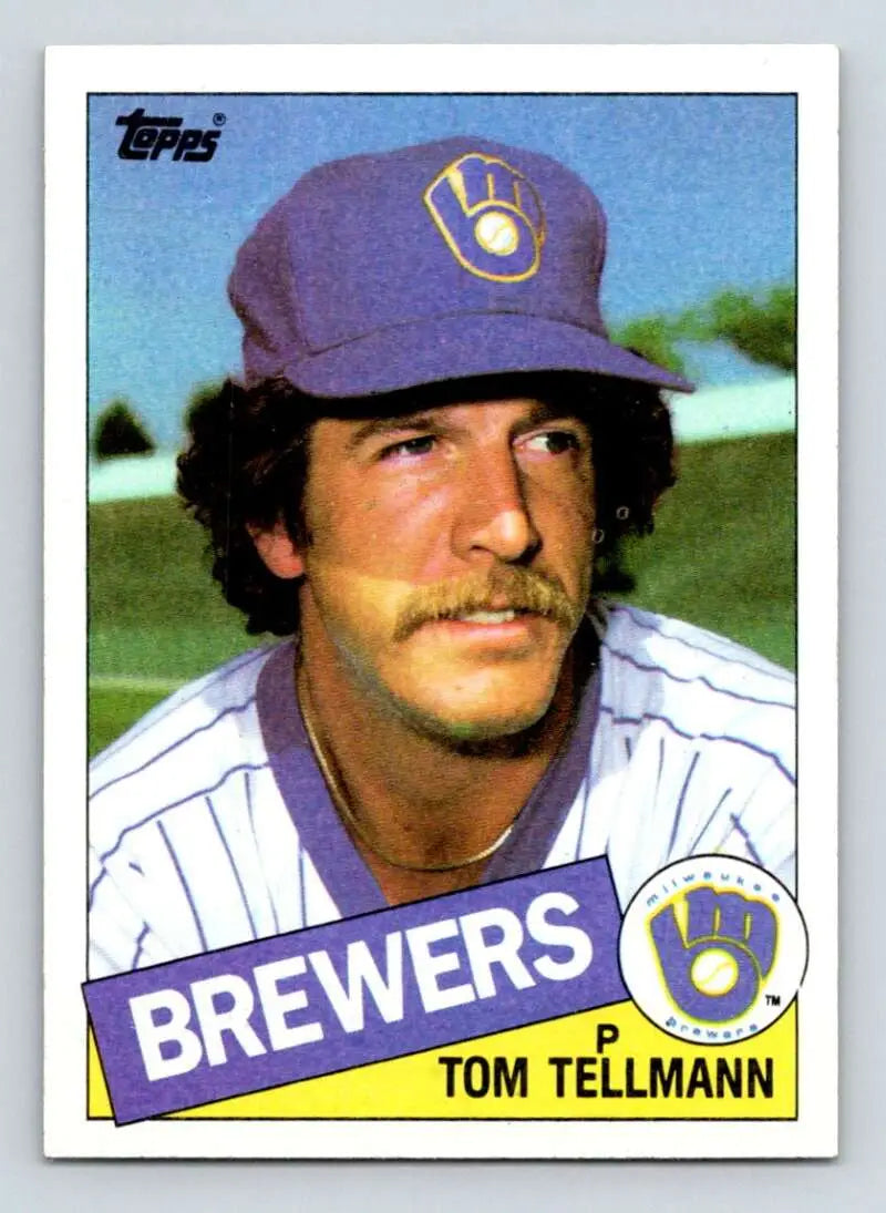 1985 Topps #112 Tom Tellmann EX Excellent Milwaukee Brewers Baseball Card - Baseball Card Single