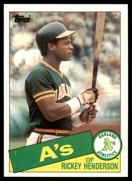 1985 Topps #115 Rickey Henderson EX Excellent Oakland Athletics Baseball Card - Baseball Card Single