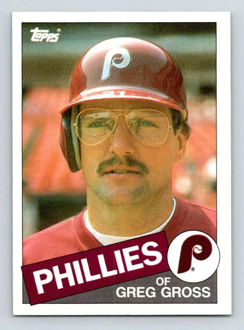 1985 Topps #117 Greg Gross EX Excellent Philadelphia Phillies Baseball Card - Baseball Card Single