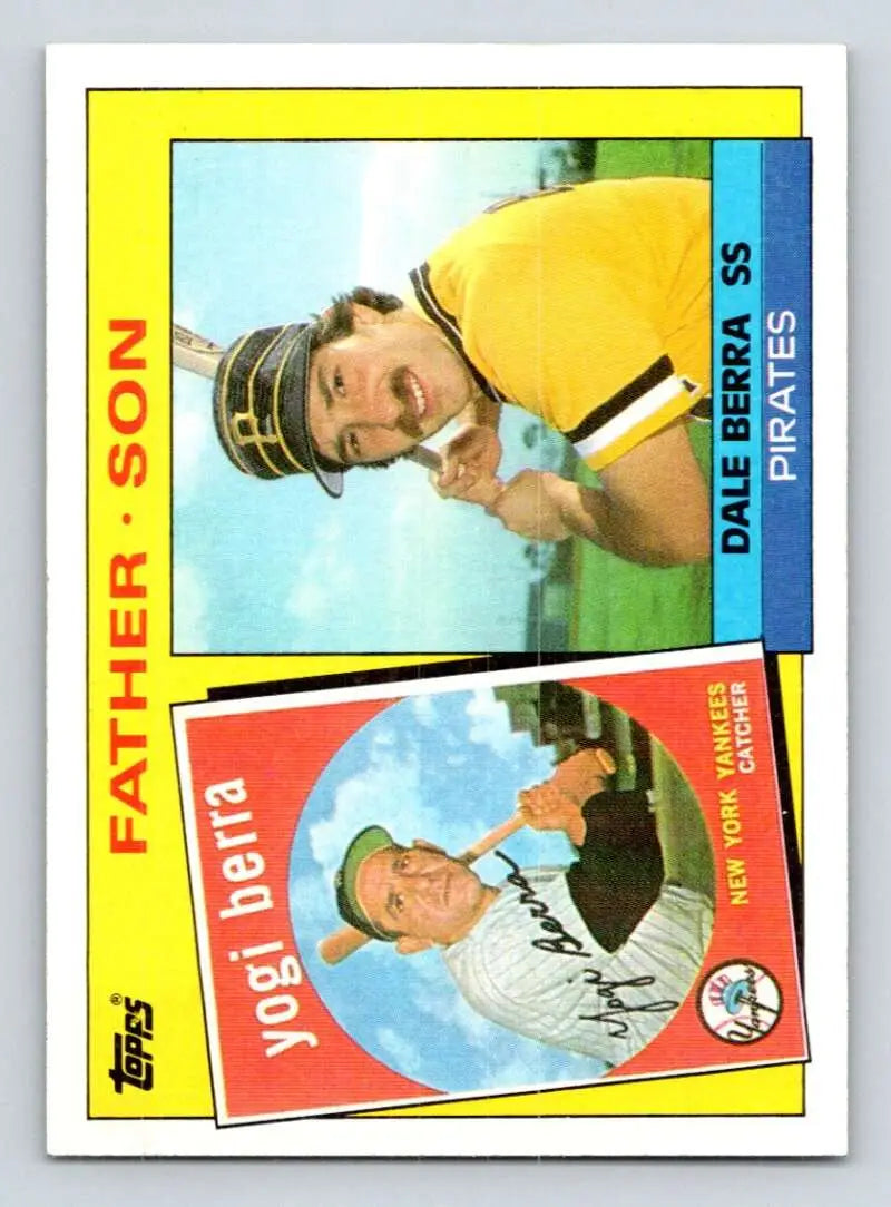 1985 Topps #132 Yogi Berra/Dale Berra EX Excellent New York Yankees/Pittsburgh Pirates Baseball Card - Baseball Card