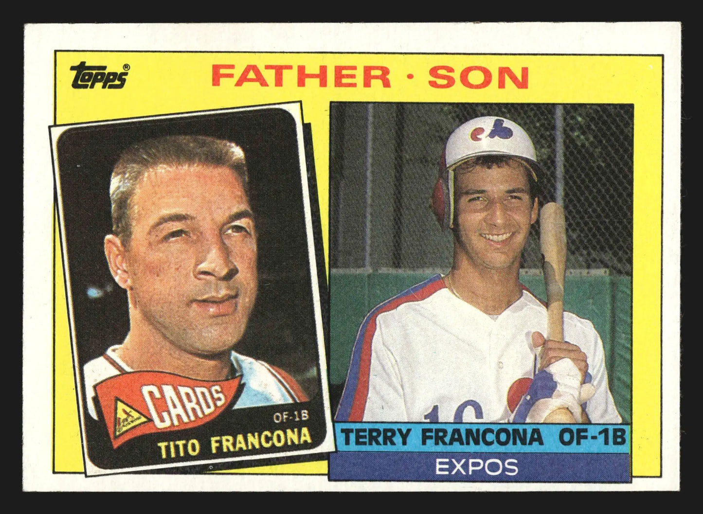 1985 Topps #134 Tito Francona Terry Francona Father & Son - Baseball Card Single