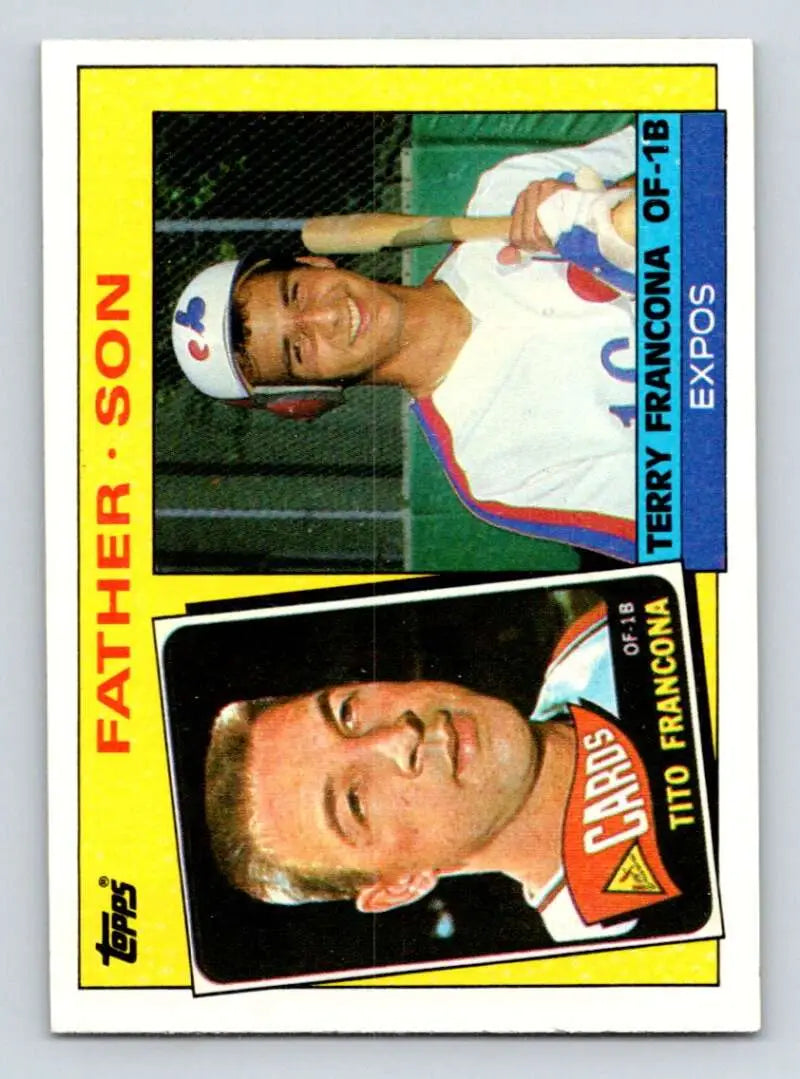 1985 Topps #134 Tito Francona/Terry Francona EX Excellent St. Louis Cardinals/Montreal Expos Baseball Card - Baseball