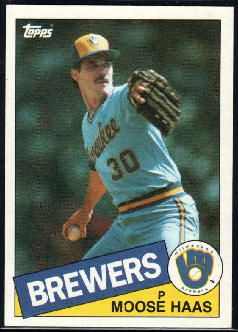 1985 Topps #151 Moose Haas EX Excellent Milwaukee Brewers Baseball Card - Baseball Card Single
