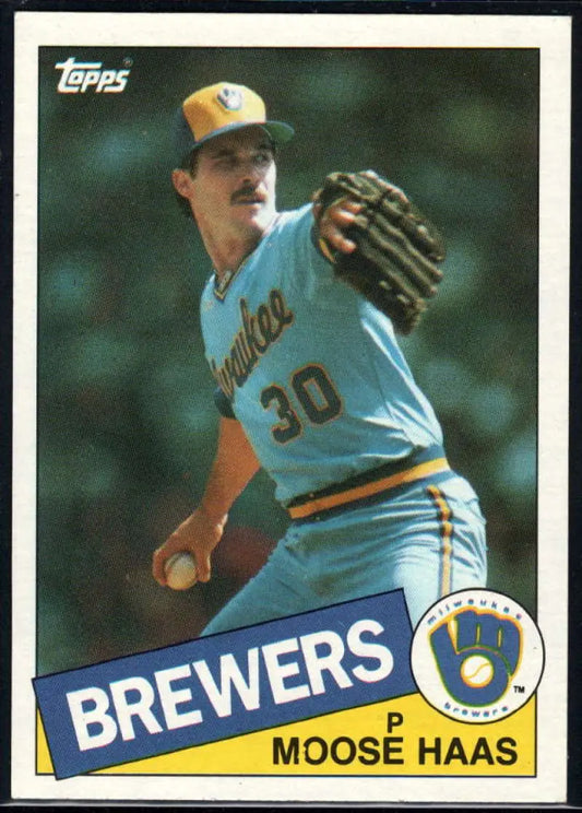 1985 Topps #151 Moose Haas EX Excellent Milwaukee Brewers Baseball Card - Baseball Card Single