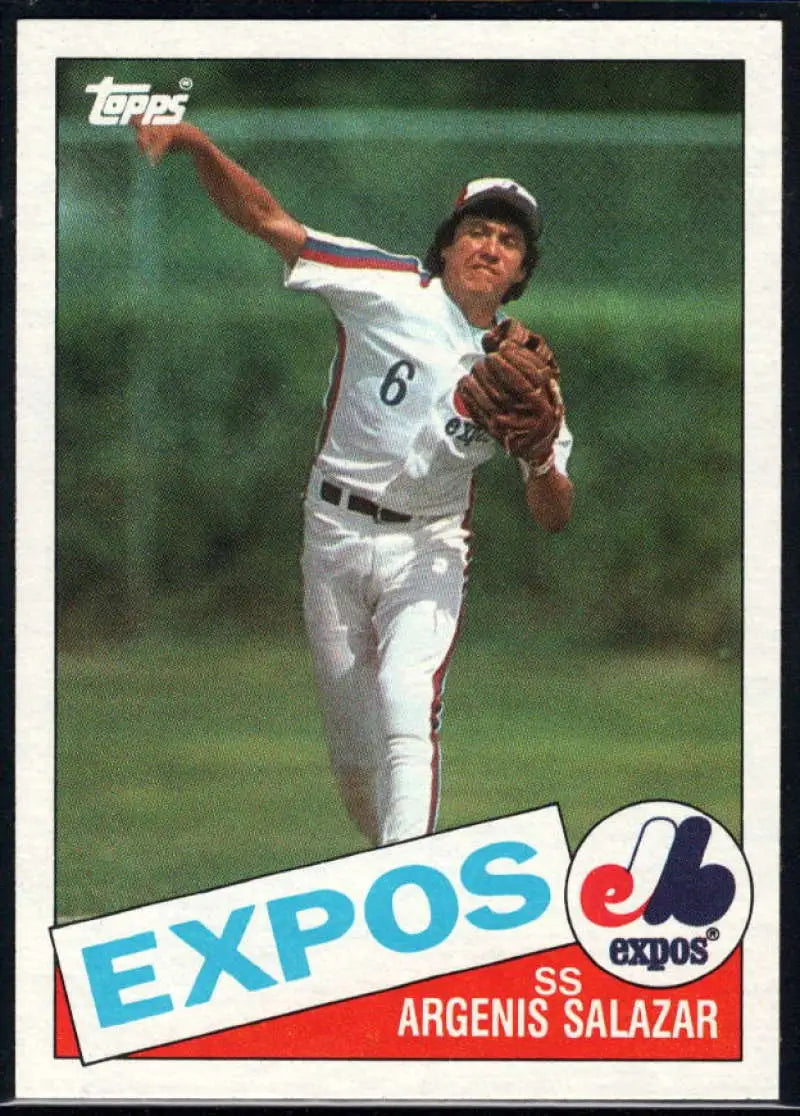 1985 Topps #154 Angel Salazar EX Excellent Montreal Expos Baseball Card - Baseball Card Single