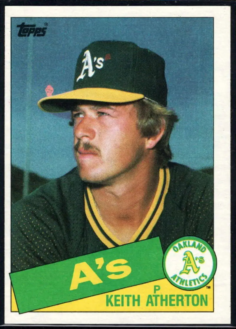 1985 Topps #166 Keith Atherton EX Excellent Oakland Athletics Baseball Card - Baseball Card Single