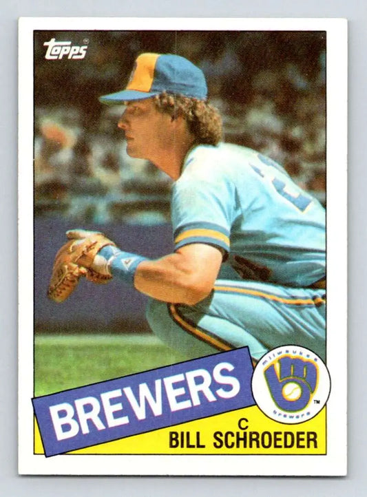 1985 Topps #176 Bill Schroeder EX Excellent Milwaukee Brewers Baseball Card - Baseball Card Single