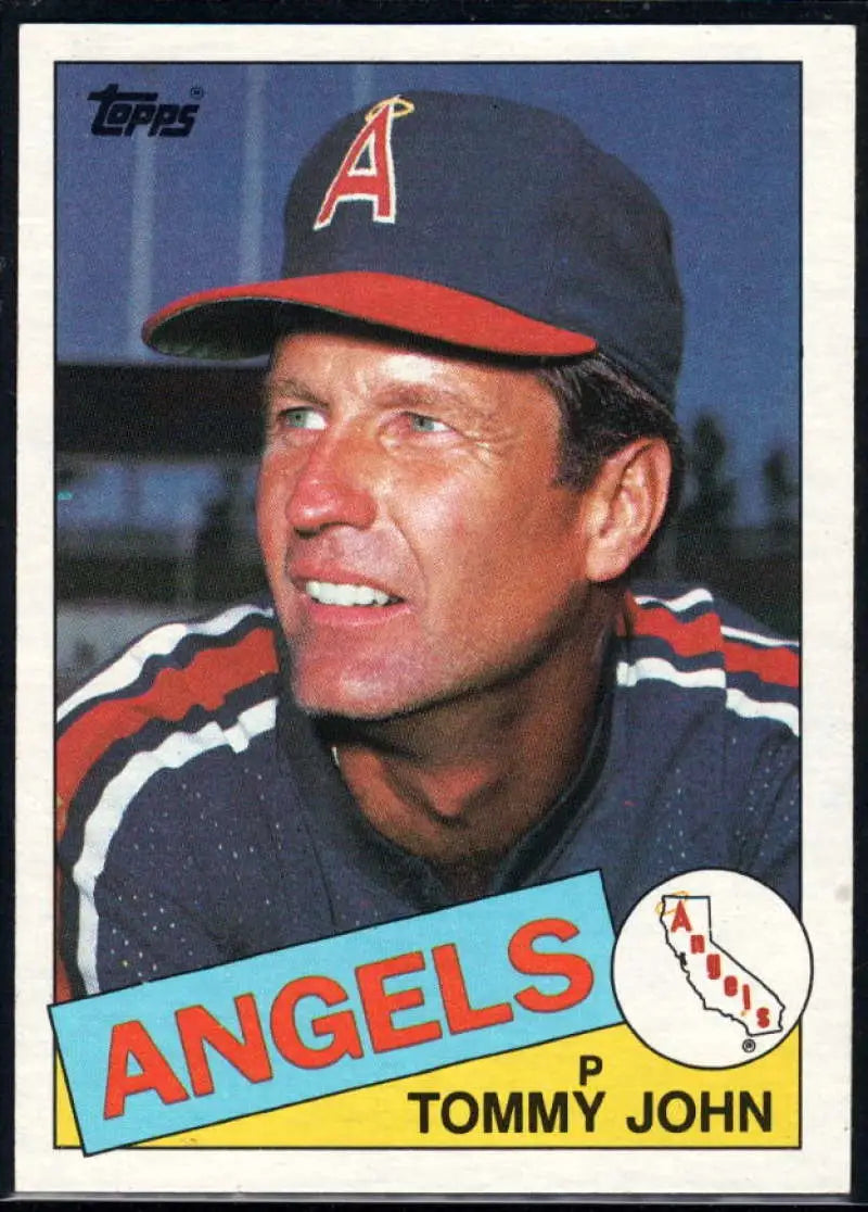 1985 Topps #179 Tommy John EX Excellent California Angels Baseball Card - Baseball Card Single