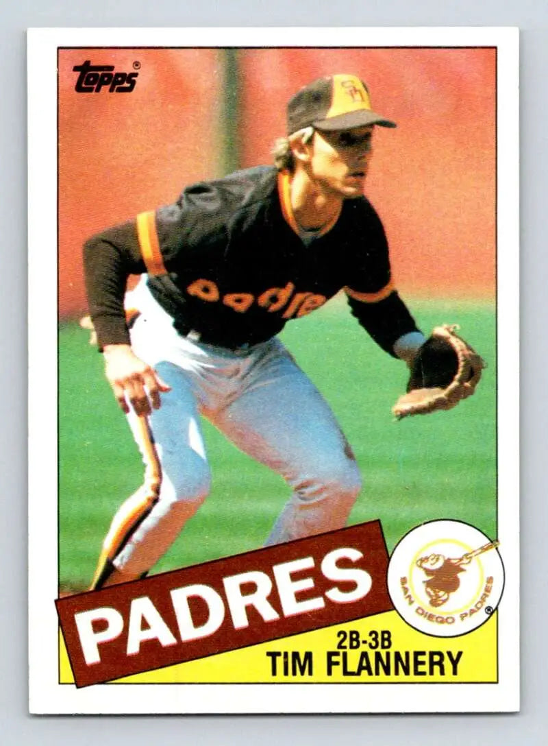 1985 Topps #182 Tim Flannery EX Excellent San Diego Padres Baseball Card - Baseball Card Single