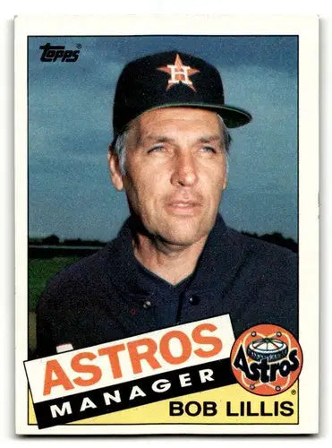 Bob Lillis Houston baseball card from 1985 Topps #186 Houston Astros collectible