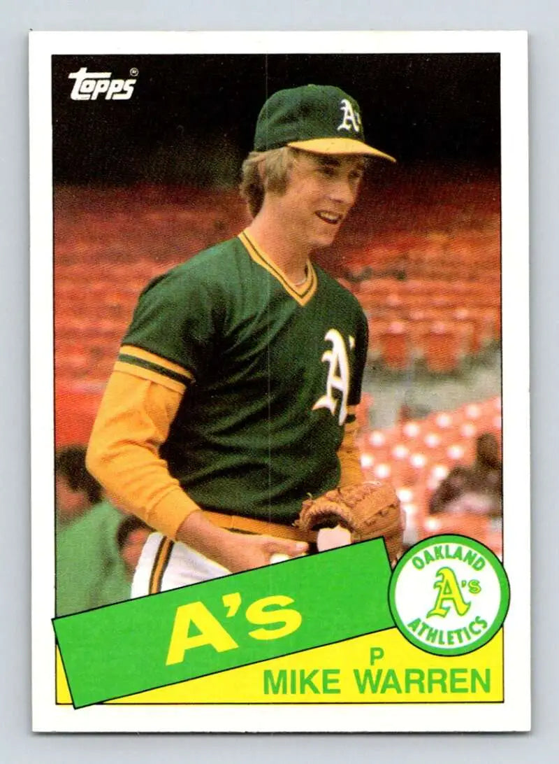1985 Topps #197 Mike Warren EX Excellent Oakland Athletics Baseball Card - Baseball Card Single