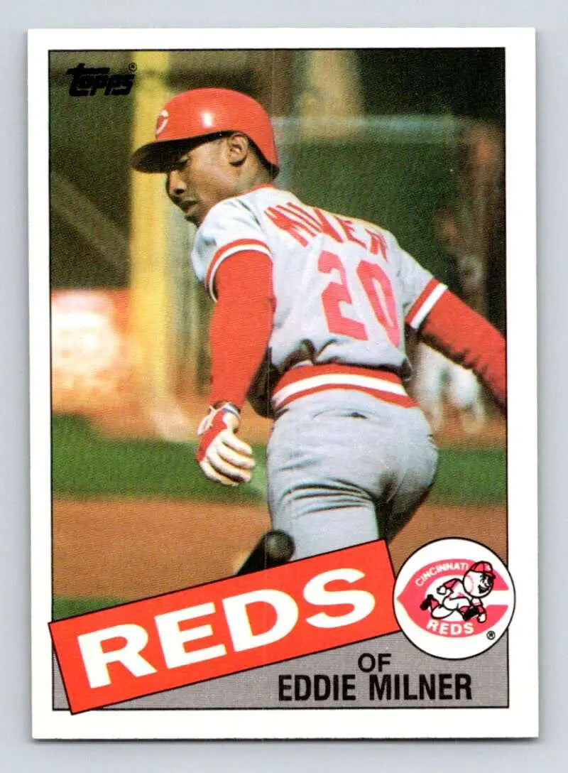 1985 Topps #198 Eddie Milner EX Excellent Cincinnati Reds Baseball Card - Baseball Card Single