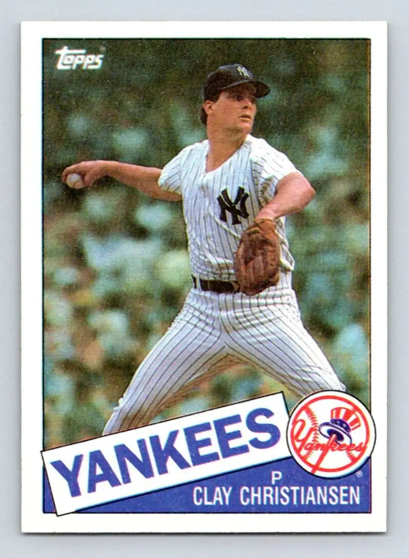 1985 Topps #211 Clay Christiansen EX Excellent RC Rookie New York Yankees Baseball Card - Baseball Card Single