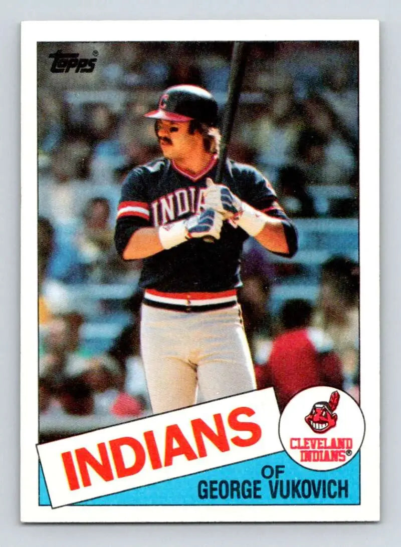 1985 Topps #212 George Vukovich EX Excellent Cleveland Indians Baseball Card - Baseball Card Single