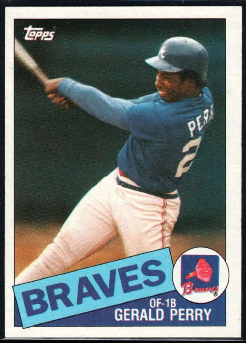1985 Topps #219 Gerald Perry EX Excellent Atlanta Braves Baseball Card - Baseball Card Single