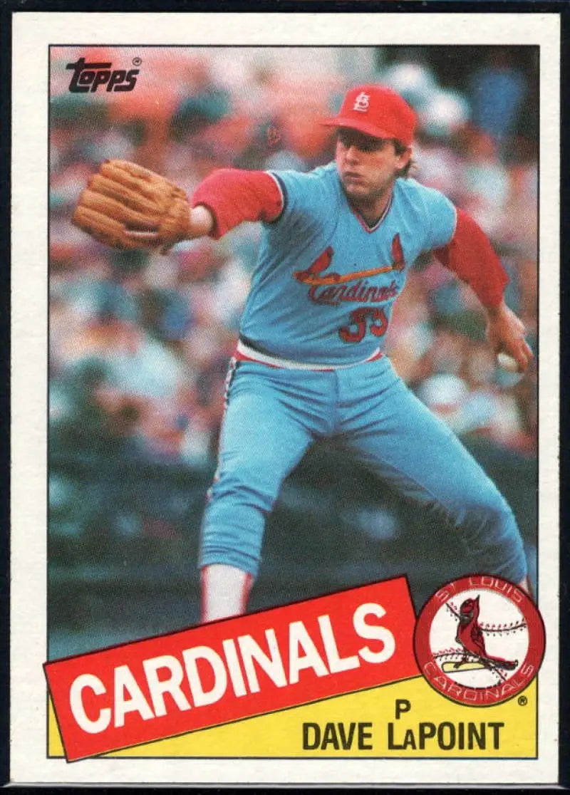 1985 Topps #229 Dave LaPoint EX Excellent St. Louis Cardinals Baseball Card - Baseball Card Single