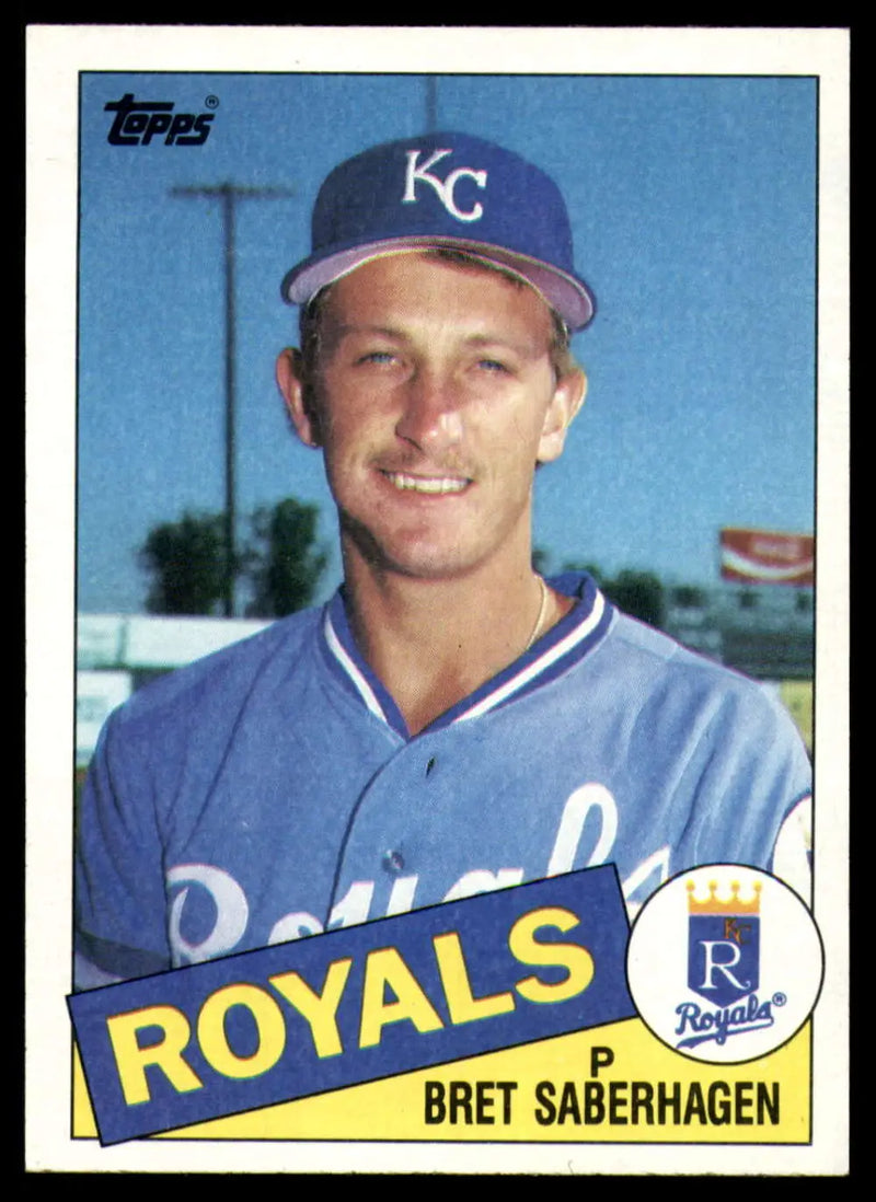 1985 Topps #23 Bret Saberhagen EX Excellent RC Rookie Kansas City Royals Baseball Card - Baseball Card Single