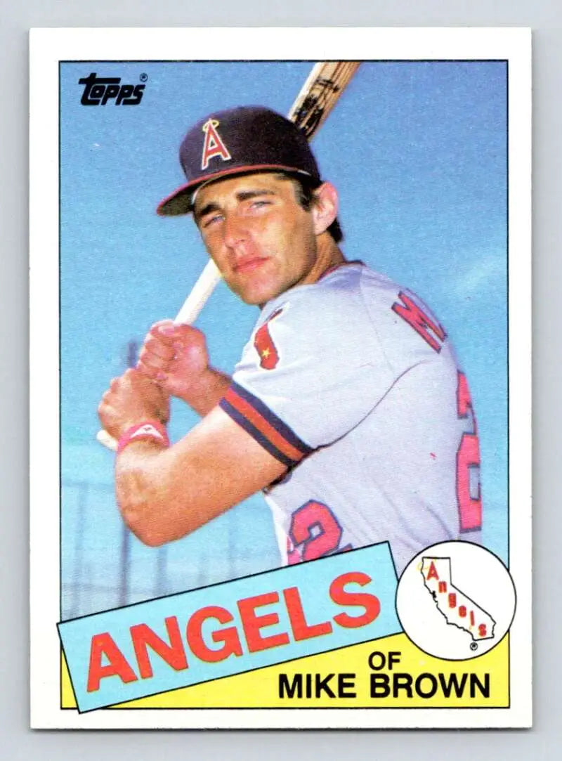 1985 Topps #258 Mike Brown EX Excellent California Angels Baseball Card - Baseball Card Single