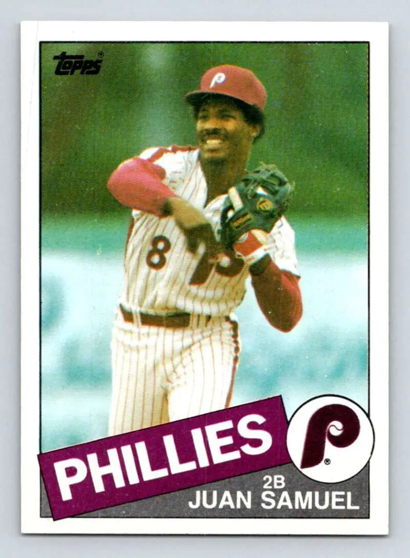 1985 Topps #265 Juan Samuel EX Excellent Philadelphia Phillies Baseball Card - Baseball Card Single