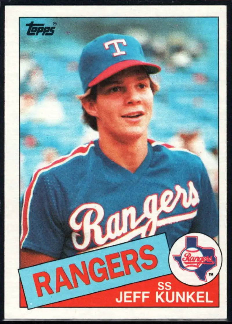 1985 Topps #288 Jeff Kunkel EX Excellent RC Rookie Texas Rangers Baseball Card - Baseball Card Single