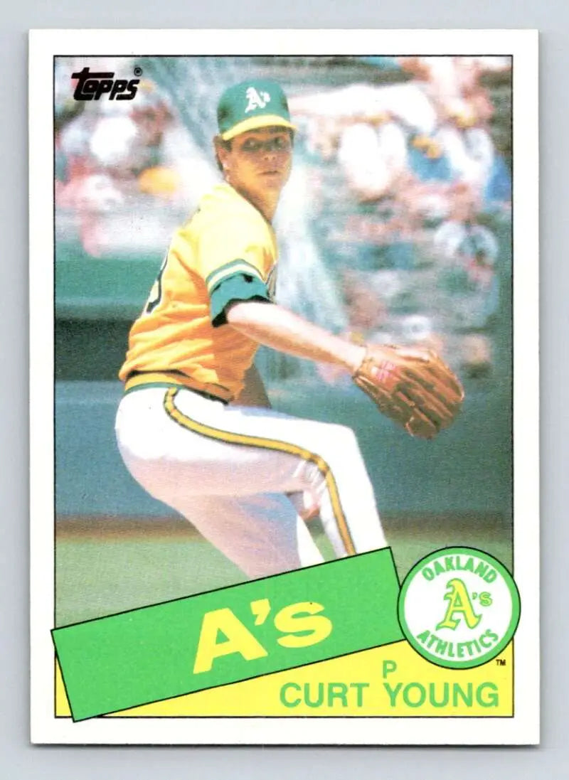 1985 Topps #293 Curt Young EX Excellent Oakland Athletics Baseball Card - Baseball Card Single