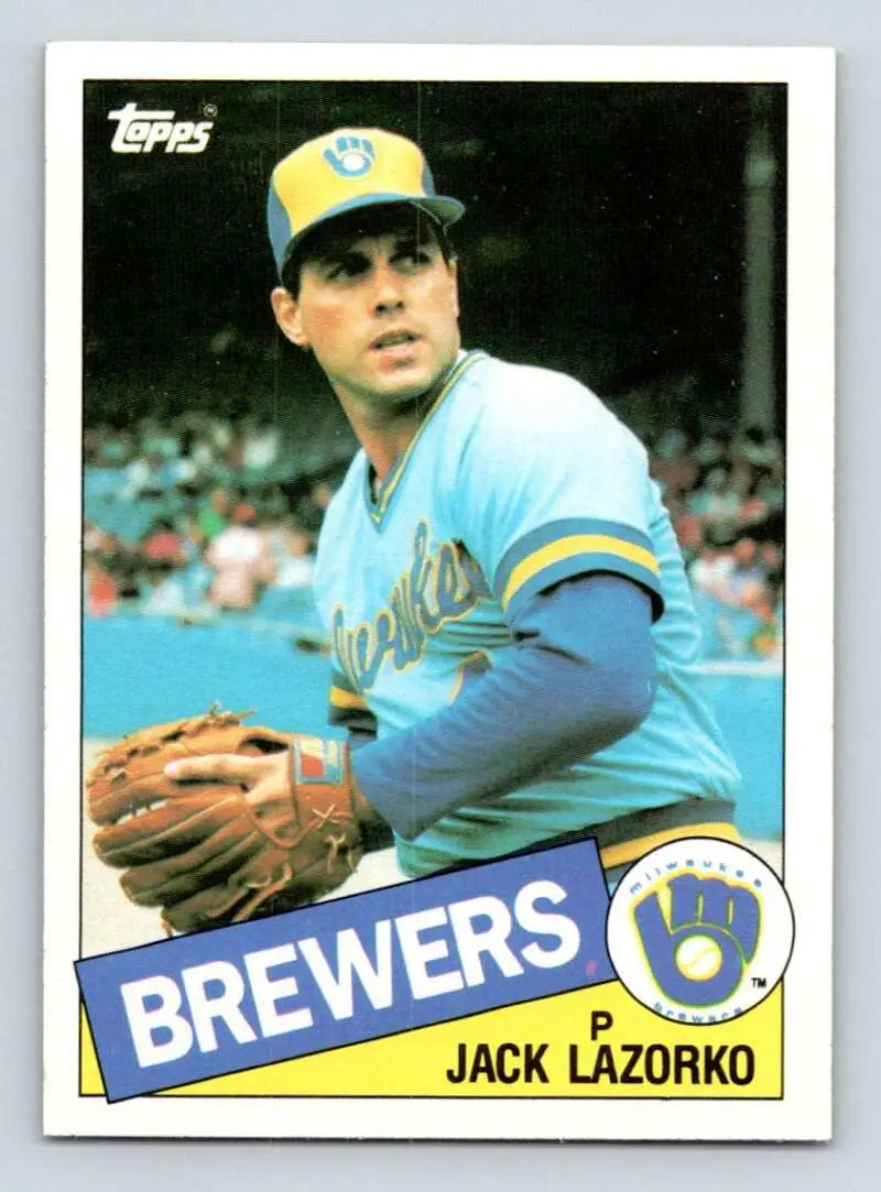 1985 Topps #317 Jack Lazorko EX Excellent RC Rookie Milwaukee Brewers Baseball Card - Baseball Card Single