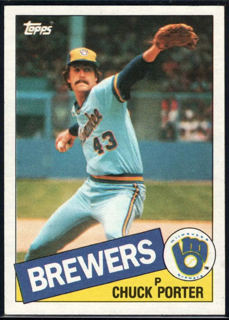 1985 Topps #32 Chuck Porter EX Excellent Milwaukee Brewers Baseball Card - Baseball Card Single