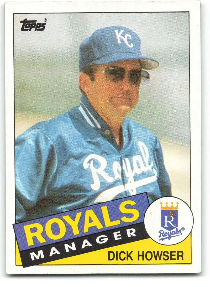 1985 Topps #334 Dick Howser EX Excellent Kansas City Royals Baseball Card - Baseball Card Single