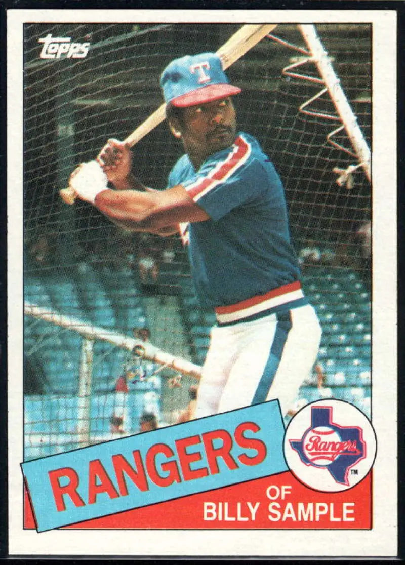 1985 Topps #337 Billy Sample EX Excellent Texas Rangers Baseball Card - Baseball Card Single