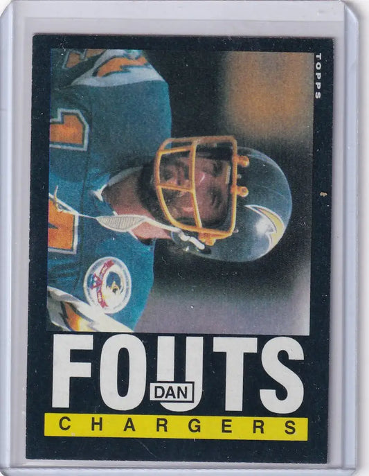 Football trading card of Dan Fouts Los Angeles Chargers 1985 Topps #372