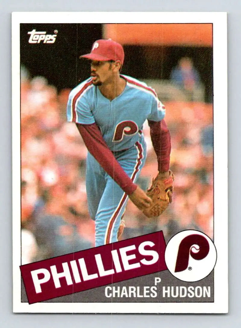 1985 Topps #379 Charles Hudson EX Excellent Philadelphia Phillies Baseball Card - Baseball Card Single