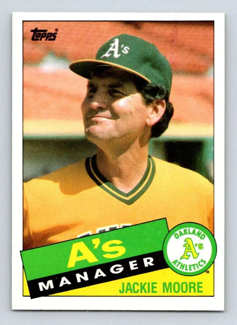 1985 Topps #38 Jackie Moore EX Excellent Oakland Athletics Baseball Card - Baseball Card Single