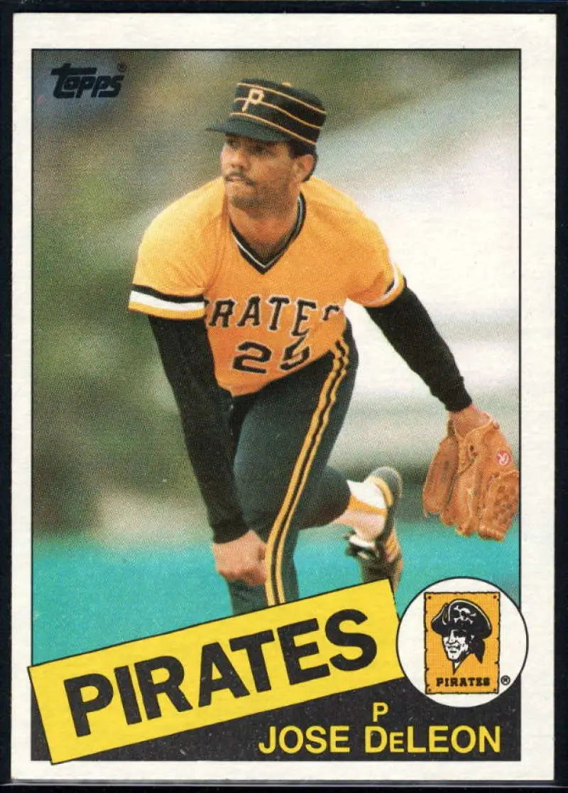 1985 Topps #385 Jose DeLeon EX Excellent Pittsburgh Pirates Baseball Card - Baseball Card Single