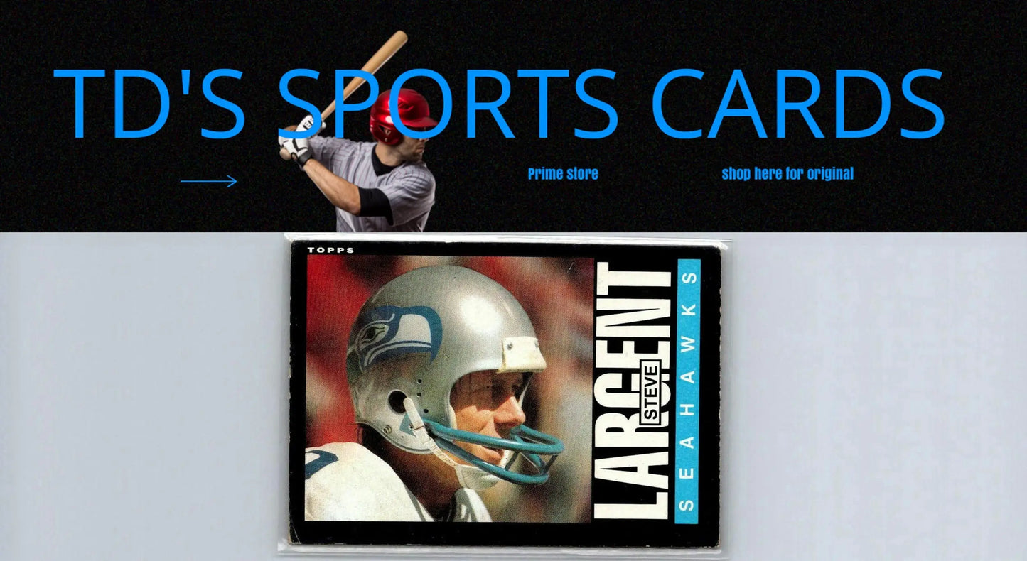 Steve Largent 1985 Topps #389 trading card featuring the NFL legend in action