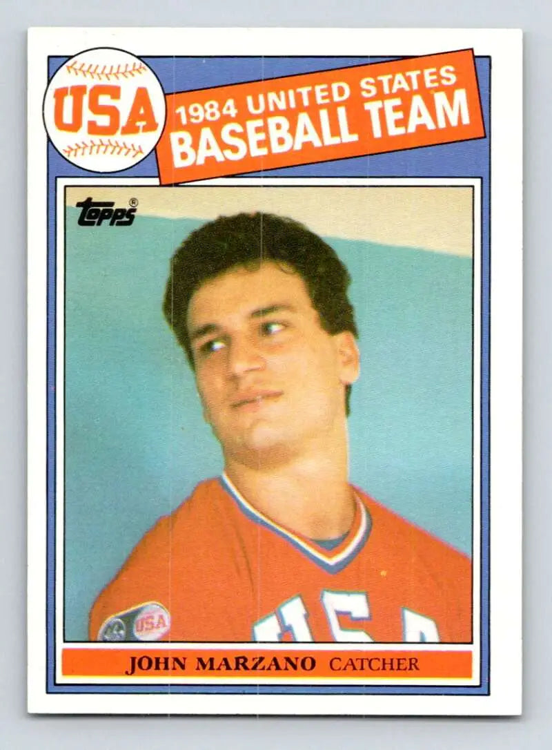 1985 Topps #399 John Marzano EX Excellent RC Rookie USA Baseball Card - Baseball Card Single