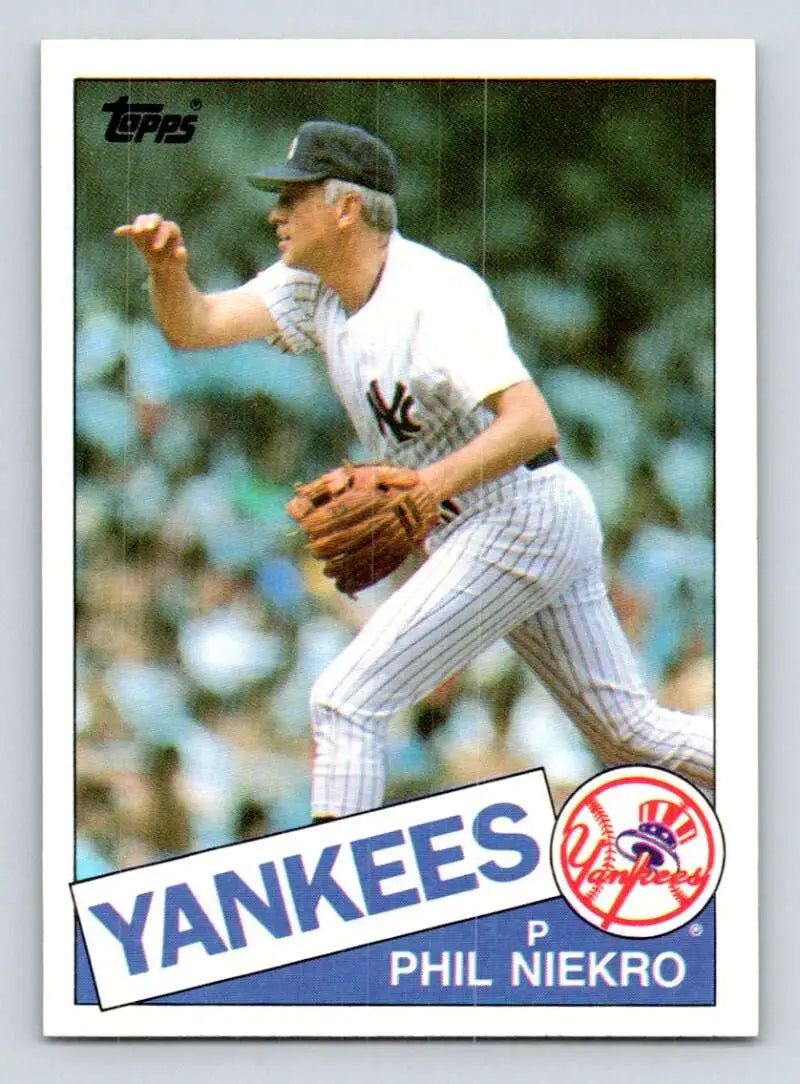 1985 Topps #40 Phil Niekro EX Excellent New York Yankees Baseball Card - Baseball Card Single