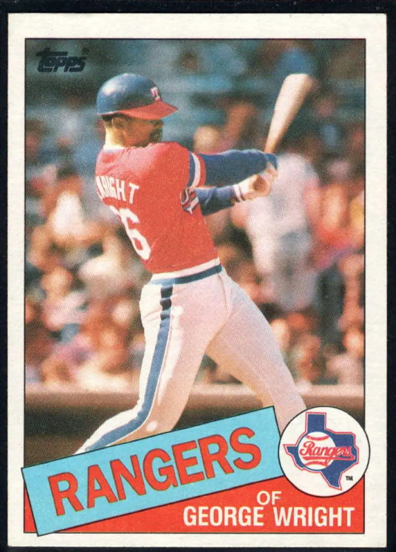 1985 Topps #443 George Wright EX Excellent Texas Rangers Baseball Card - Baseball Card Single