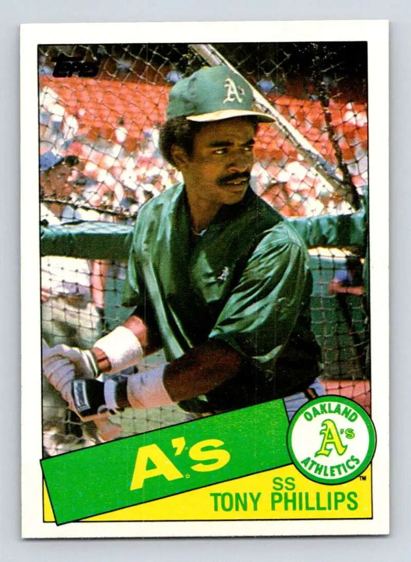 1985 Topps #444 Tony Phillips EX Excellent Oakland Athletics Baseball Card - Baseball Card Single