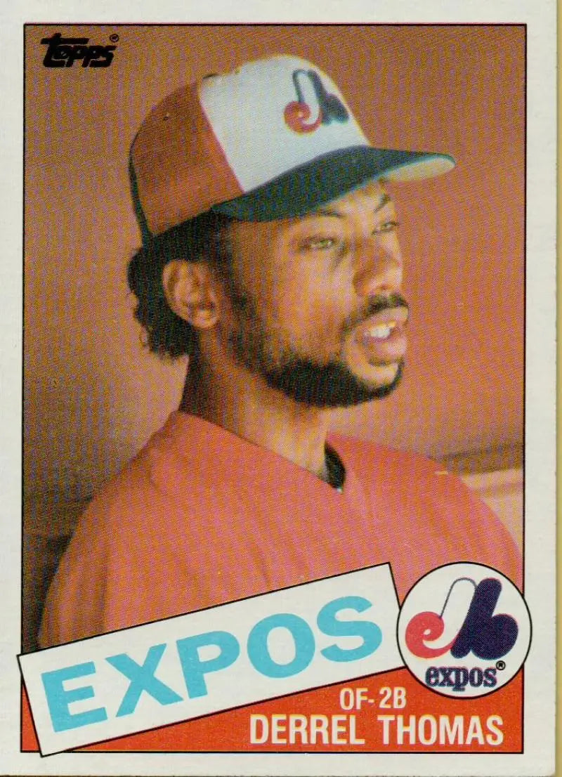 1985 Topps #448 Derrel Thomas EX Excellent Montreal Expos Baseball Card - Baseball Card Single