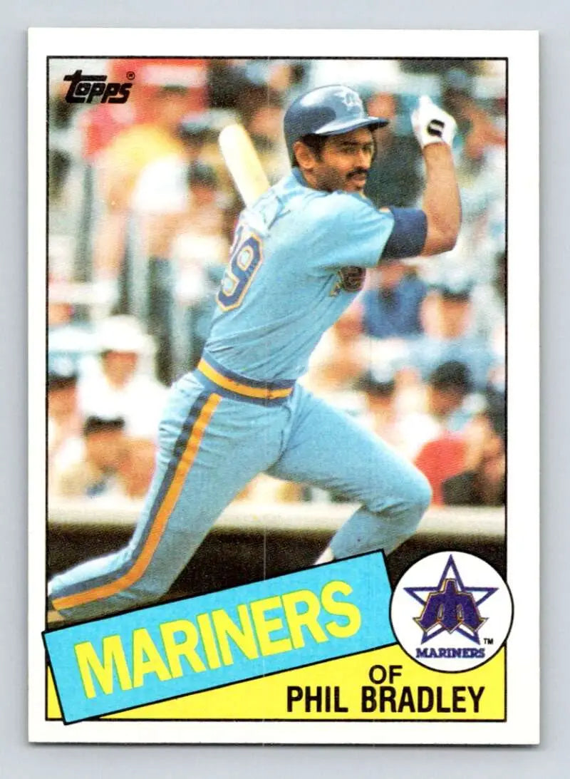 1985 Topps #449 Phil Bradley EX Excellent RC Rookie Seattle Mariners Baseball Card - Baseball Card Single